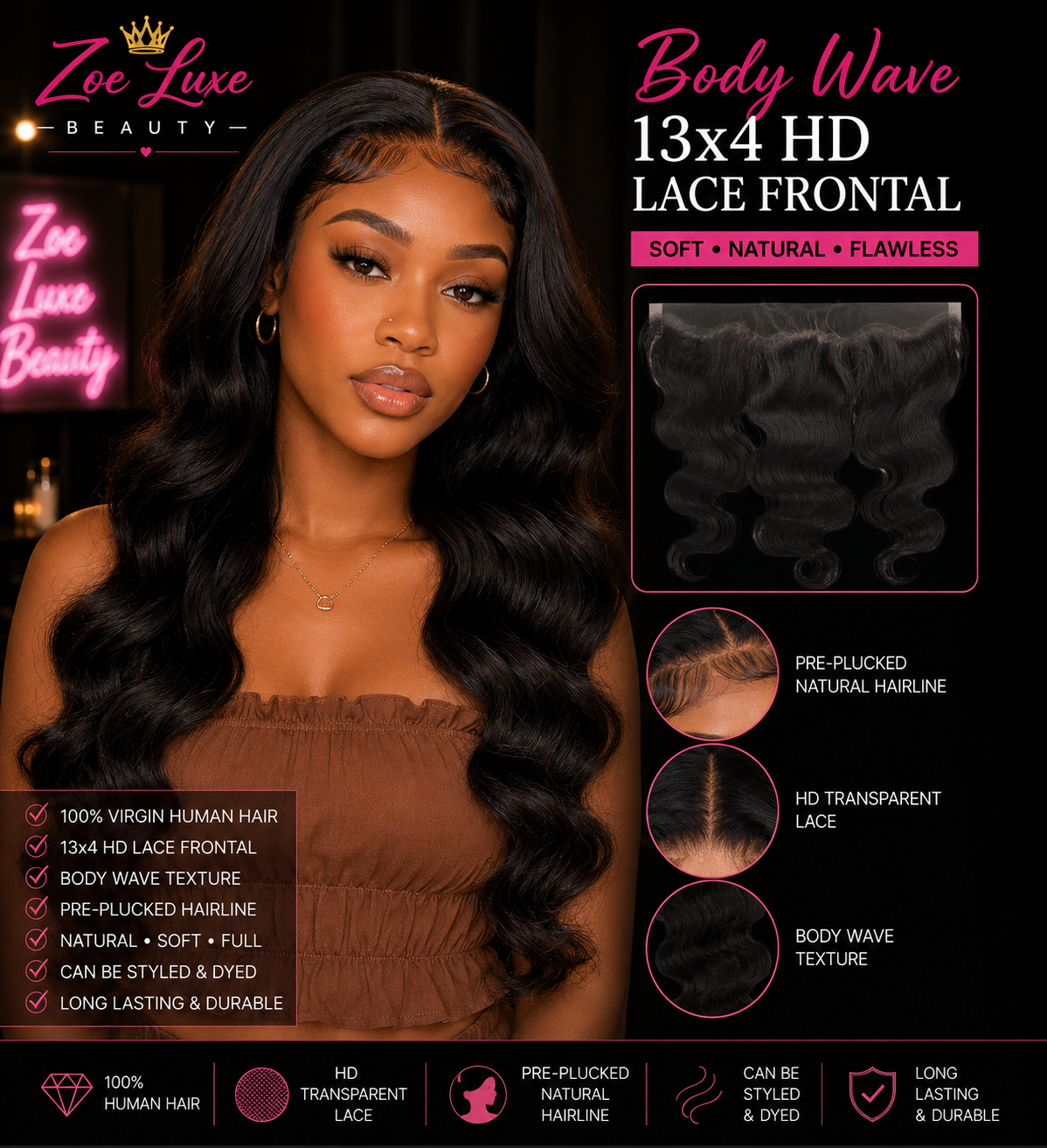 Body Wave 13x4 HD Lace Frontal