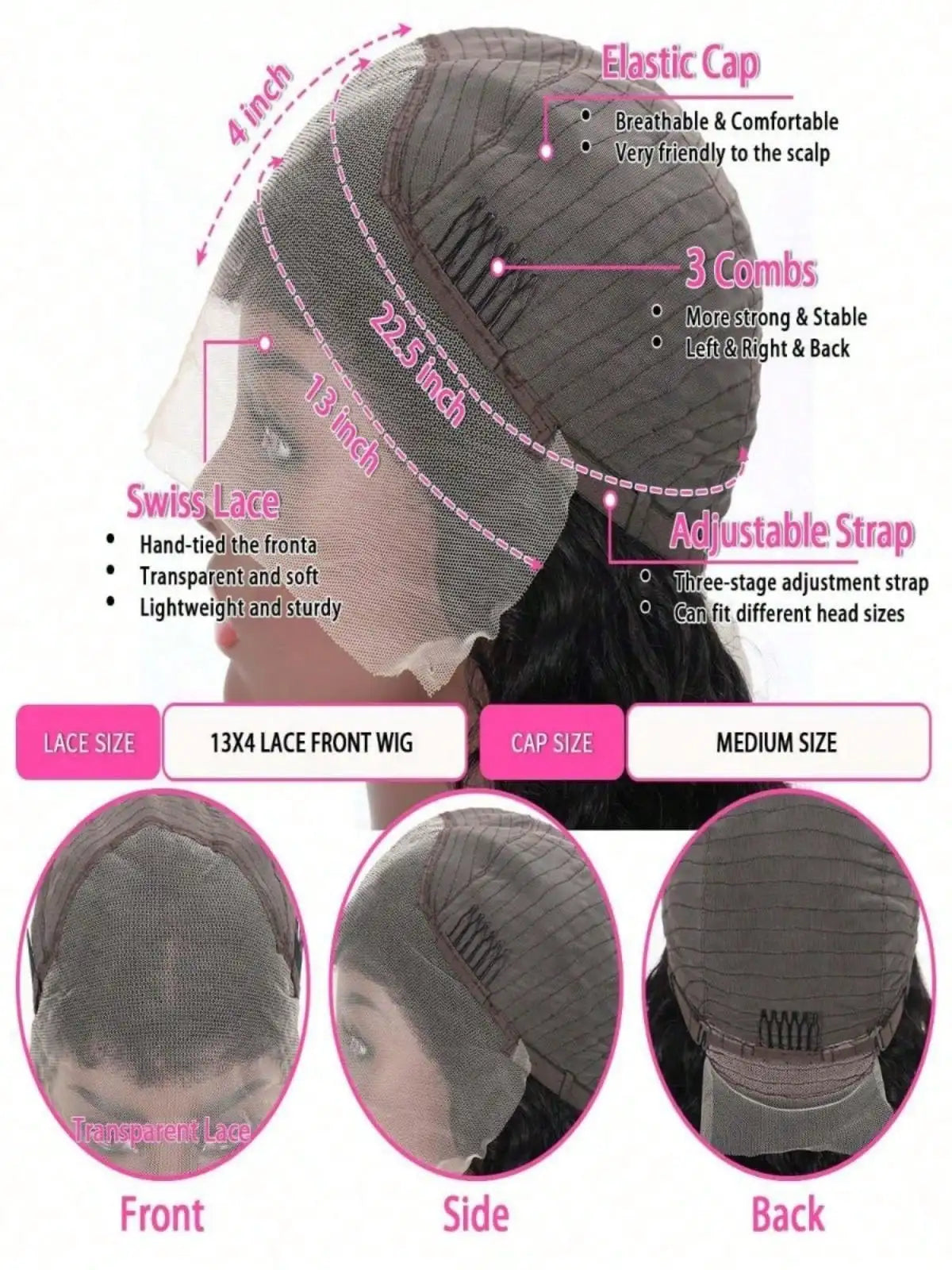 Glueless Highlight HD Transparent Lace Front Wig