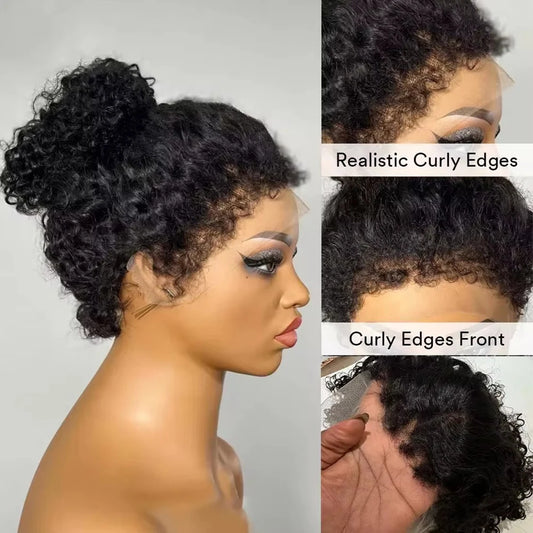 Kinky Curly Bob with 4C Hairline