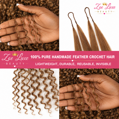 Honey Blonde Kinky Curly Crochet Human Hair Extensions