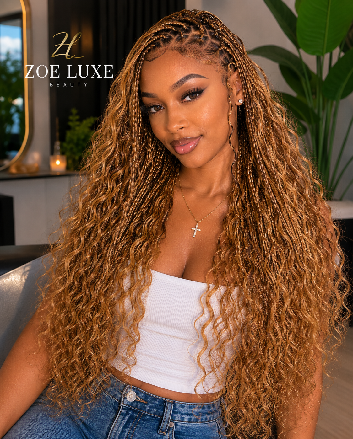 Honey Blonde Deep Wave Bulk Human Hair Extensions