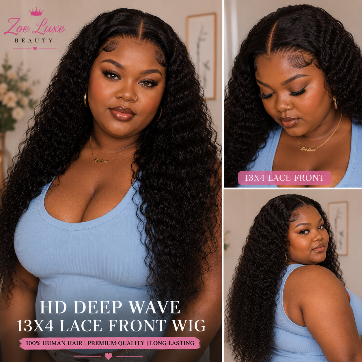 HD Deep Wave 13x4 Lace Front Wig