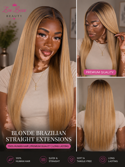 Blonde Brazilian Straight Hair Extensions