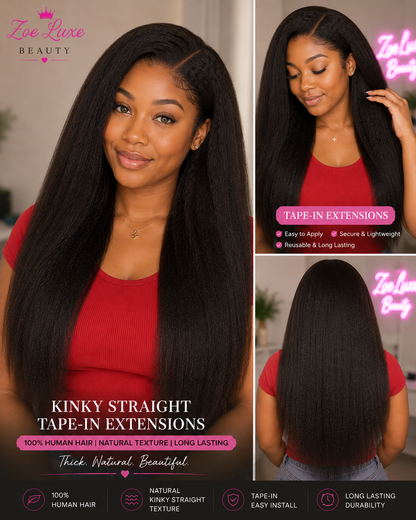 Kinky Straight Tape-In Extensions
