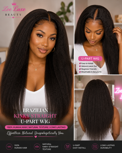 Brazilian Kinky Straight U-Part Wig