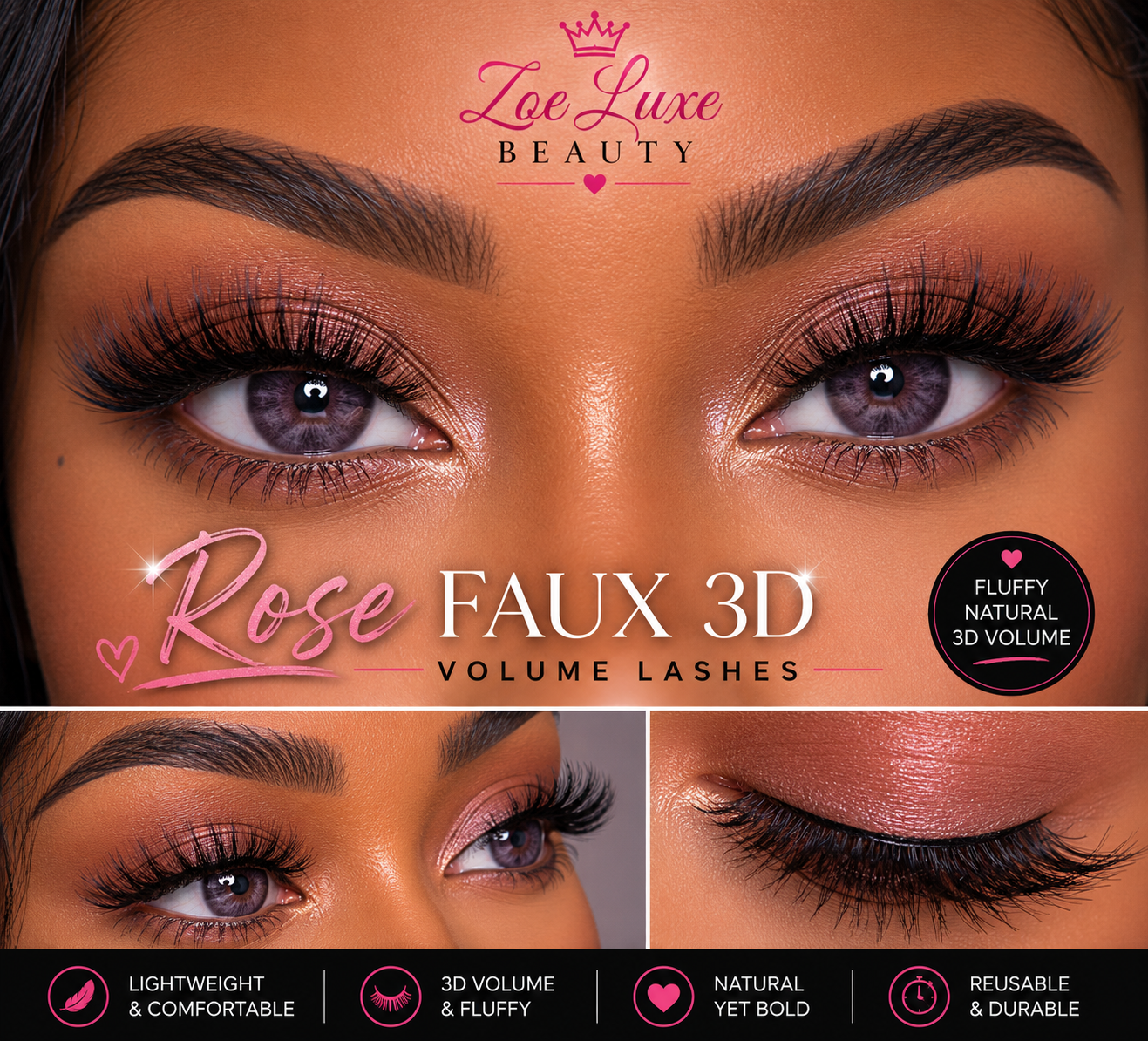 Rose Faux 3D Volume Lashes