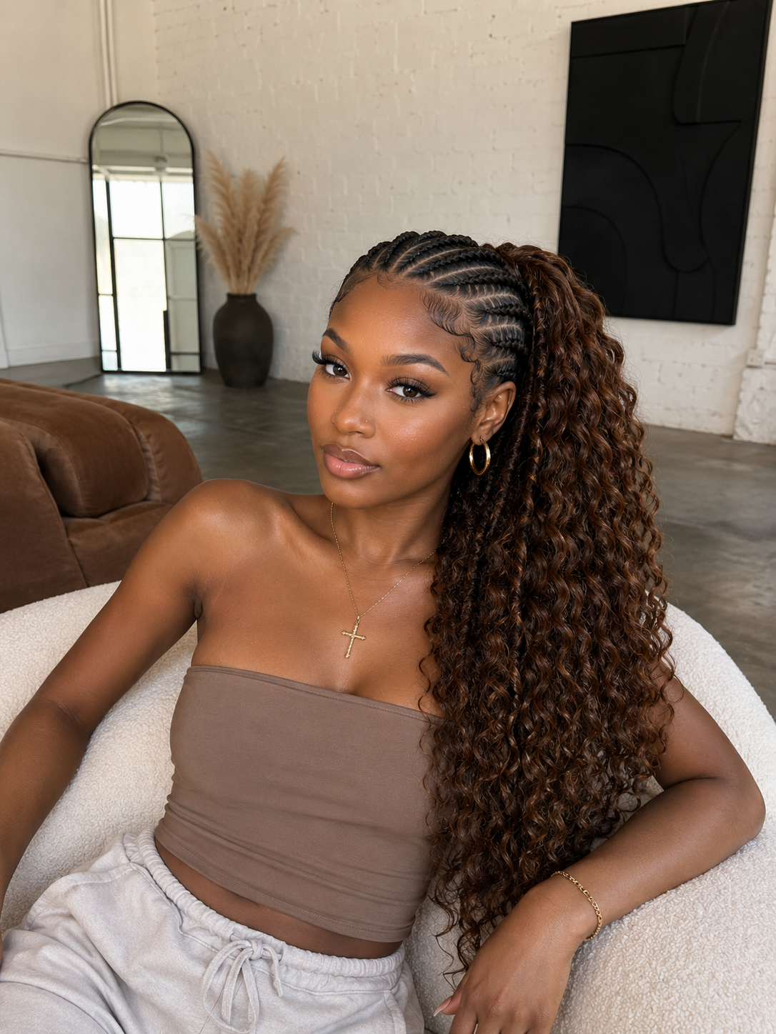 Medium Brown Deep Wave Bulk Human Hair Extensions