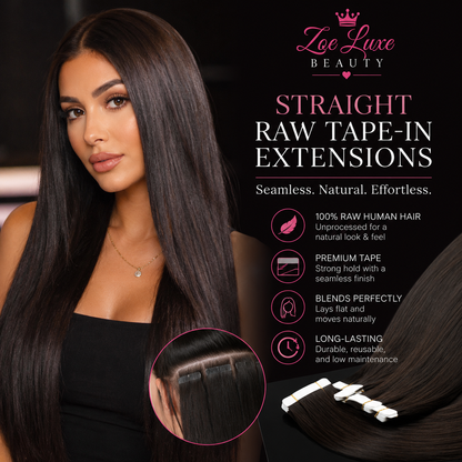 Straight Raw Tape-In Extensions
