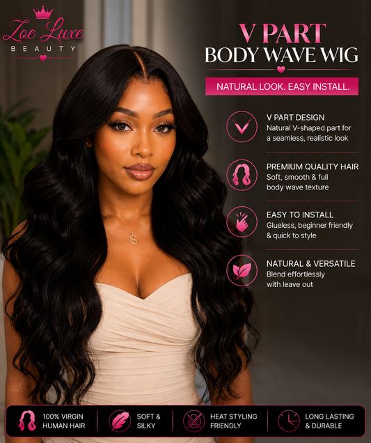 V Part Body Wave Wig