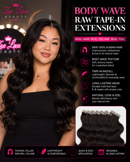 Body Wave Raw Tape-In Extensions