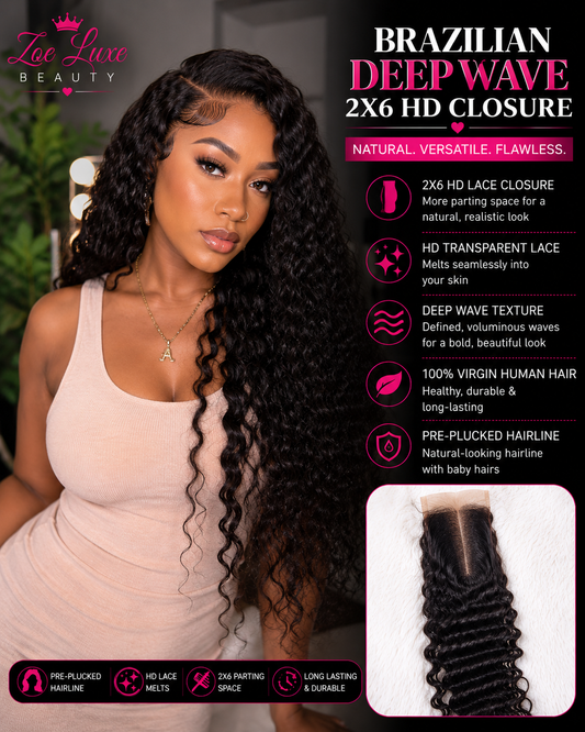 Brazilian Deep Wave 2x6 HD Closure