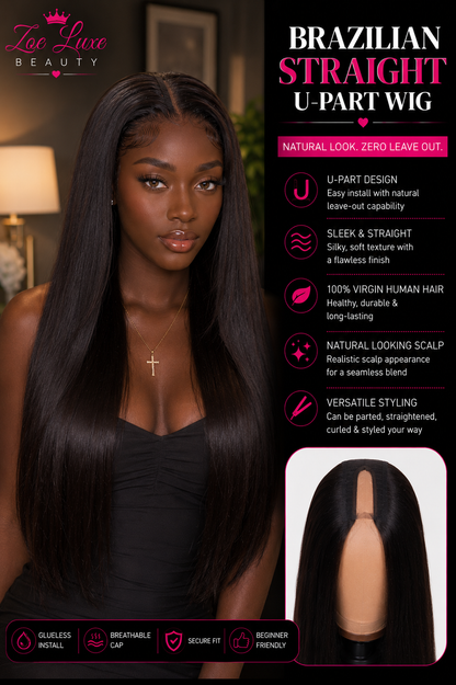 Brazilian Straight U-Part Wig