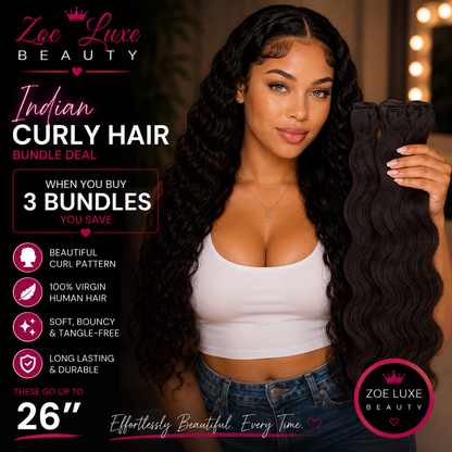 Indian Curly Hair Bundle Deal