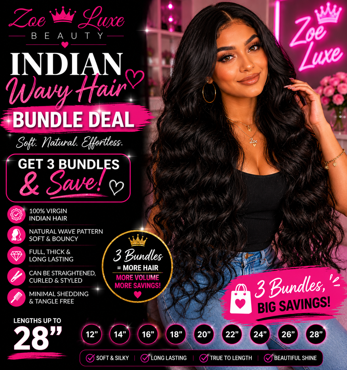 Indian Wavy Hair Bundle Deal