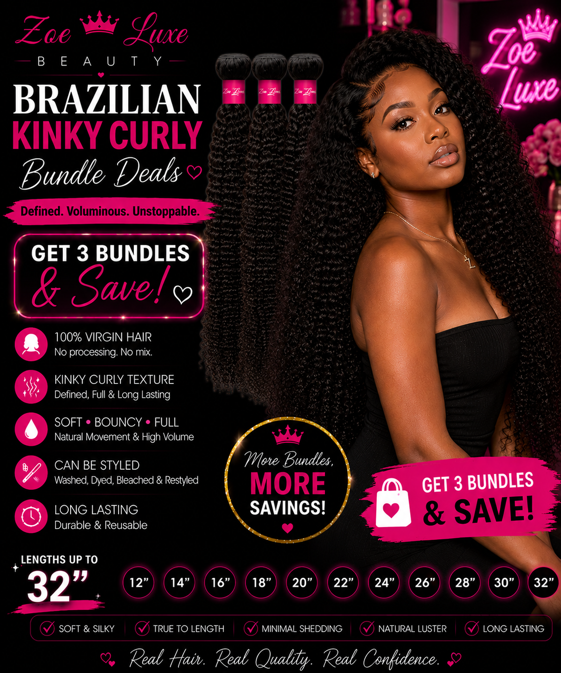 Brazilian Kinky Curly Bundle Deals
