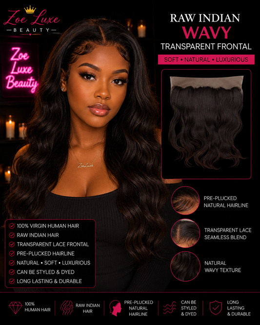 Raw Indian Wavy Transparent Frontal