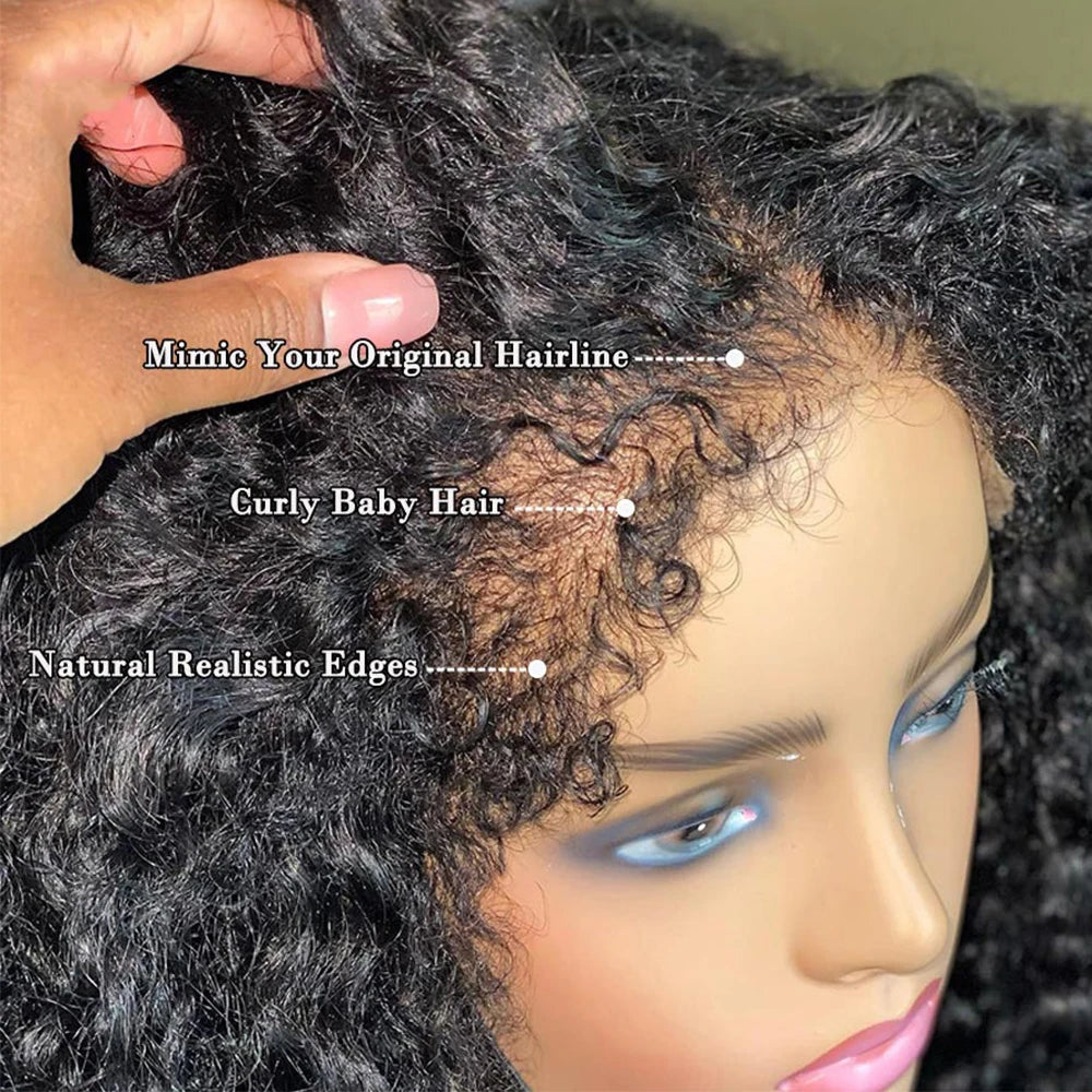 Kinky Curly Bob with 4C Hairline