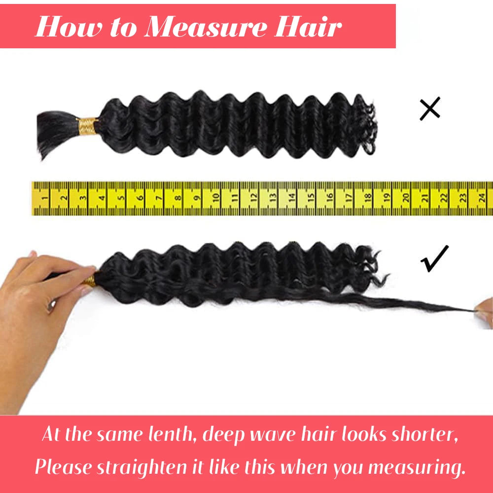 Brazilian Deep Wave Bulk Human Braiding Hair