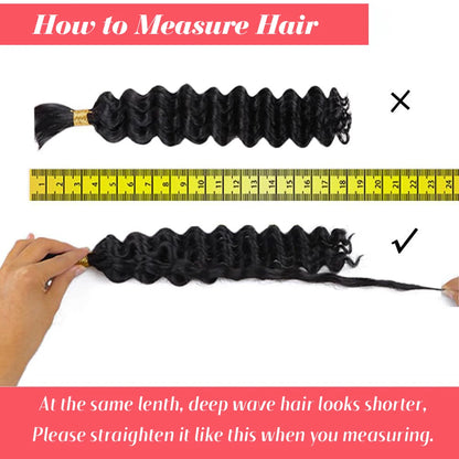 Brazilian Deep Wave Bulk Human Braiding Hair
