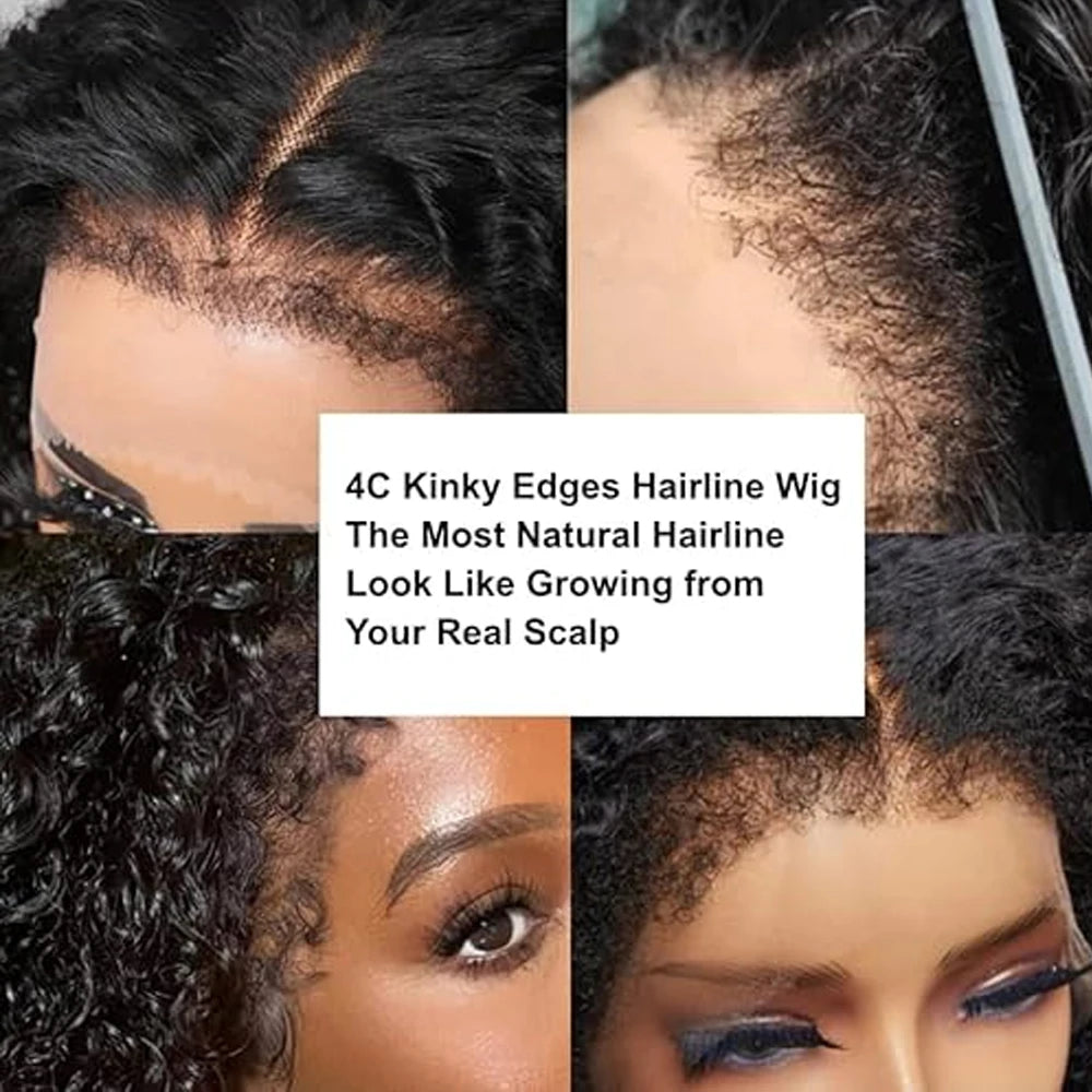 Kinky Curly Bob with 4C Hairline