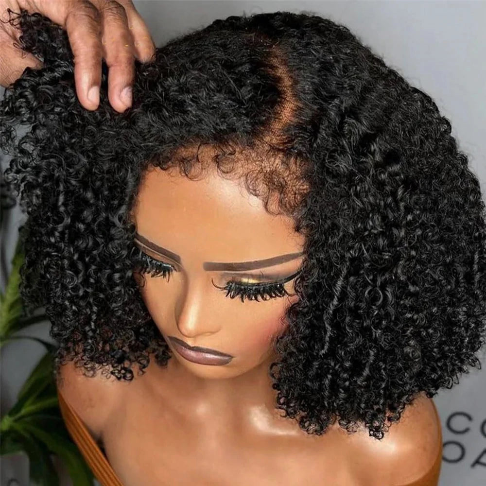 Kinky Curly Bob with 4C Hairline